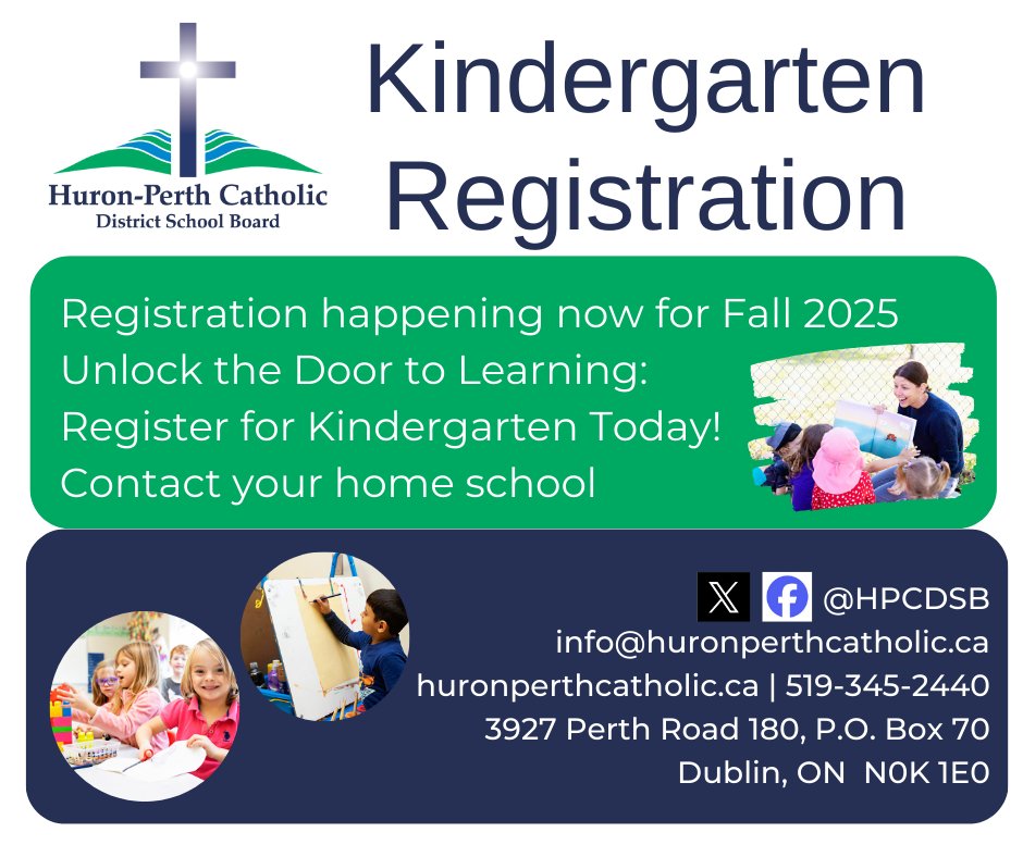Calling All Three Year Olds, it's time to register for Kindergarten 2025-2026! Please call your local home school for more info. The school will direct you to registration and next steps. Unsure of your home school? Visit hpsts.mybusplanner.ca/Eligibility. #catholiceducation #kindergarten