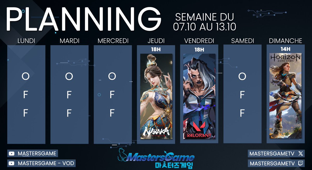 MastersGameTV's tweet image. 🗓️ PLANNING 🗓️

J'en profite d'être sur X pour mettre le planning 😅