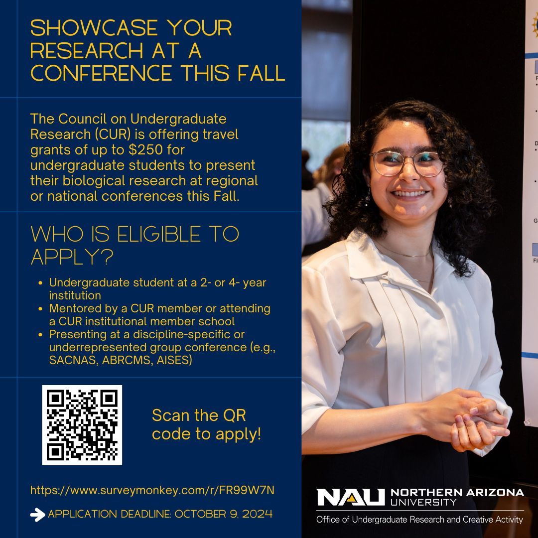 Don't miss your chance to apply for funding to present your research! Apply by October 9, 2024 to share your findings and network with fellow researchers. Contact our office for help with your application - link in bio for the application.