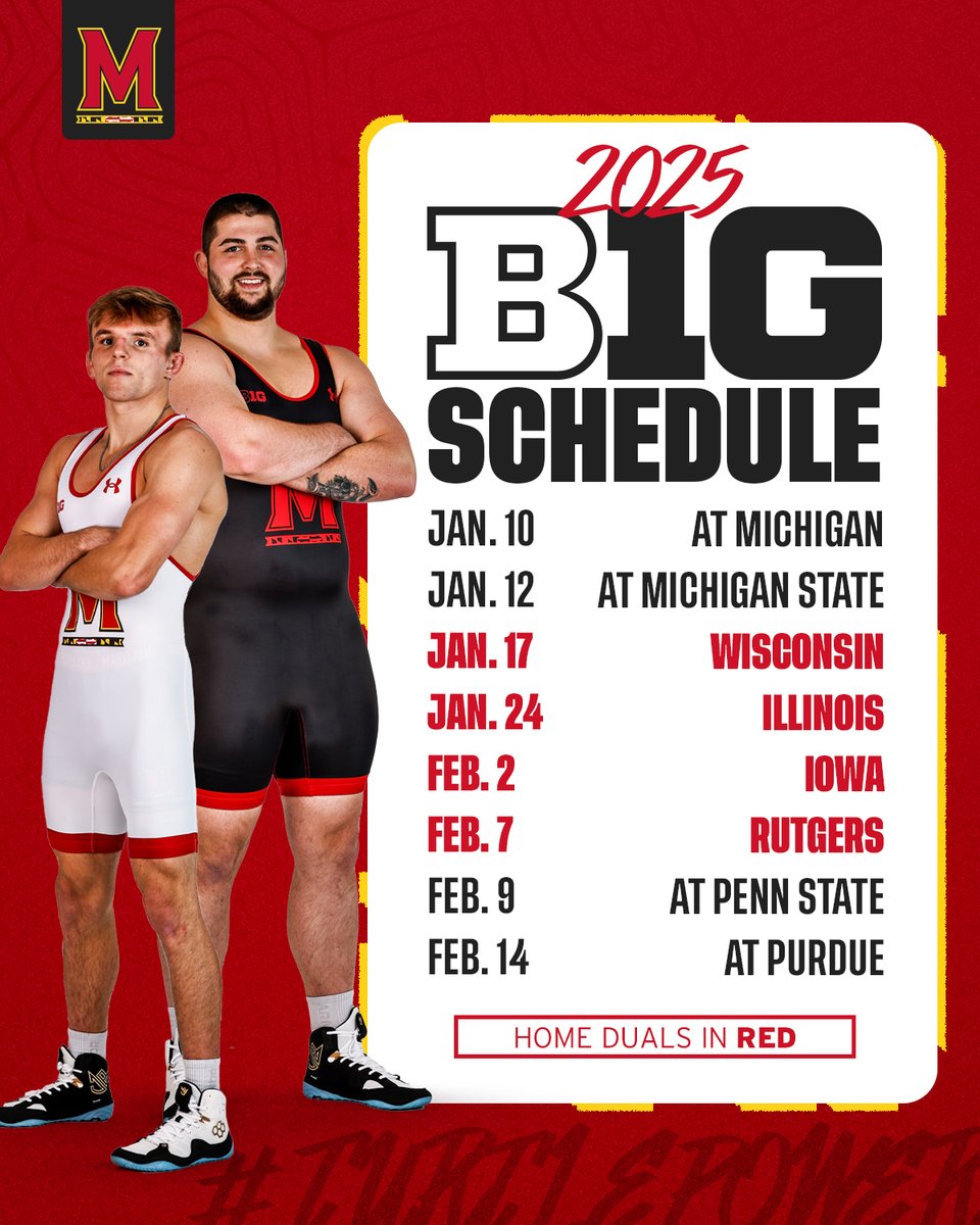 B1G duals ahead! Our 2025 Big Ten schedule is set!

➡️ go.umd.edu/1sio

#TurtlePower🐢💪 x #TFIN