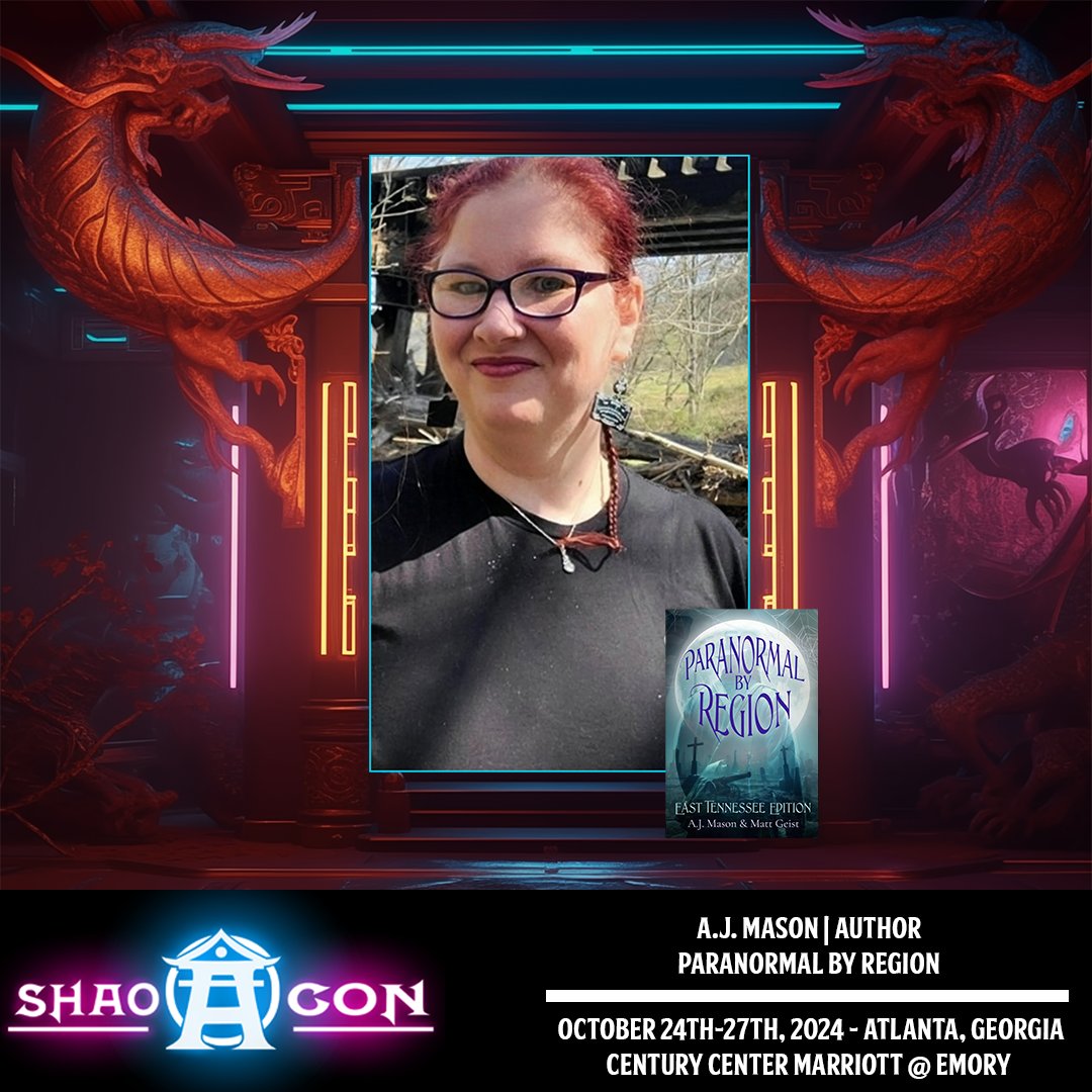Next up, we have A.J. Mason! Uncovering paranormal truths, urban legends, and all things spooky from the Pacific Northwest and beyond! #ShaoCon