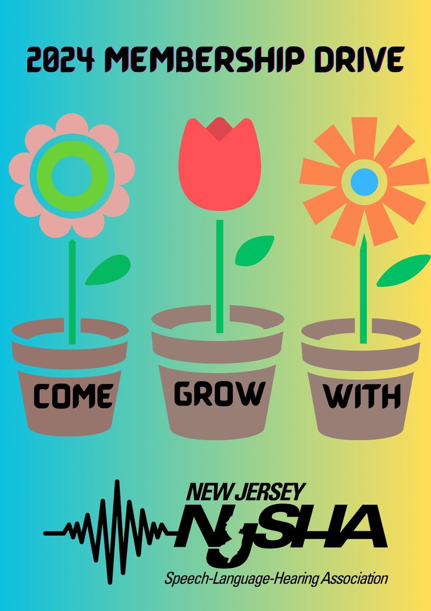 Today we are kicking off the 2024 NJSHA Membership Drive. This year’s theme is Come Grow with NJSHA. Join NJSHA to see all the great benefits your state association has to offer you. If you are in private practice, school setting or a student a NJSHA membership is a must.