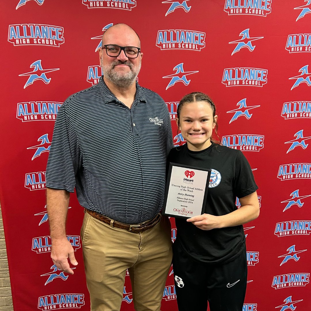 This week's iHeart Media Unsung High School Athlete of the Week was awarded to <a href="/AllianceCSD/">Alliance City SD</a> 's Avery Horning!

She is a senior on the girl's soccer team. Last year, Avery led the Aviators to their first-ever district championship!