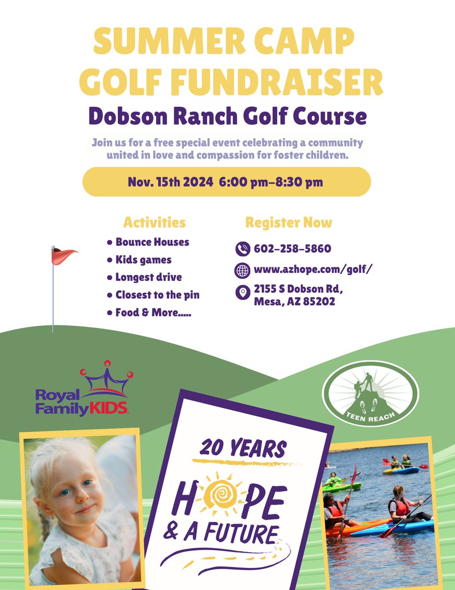We are celebrating the 20th anniversary of our summer camps, a milestone that symbolizes two decades of fostering joy, camaraderie, and hope for foster children in our community. To mark this special occasion, we are having a memorable summer camp fundraiser! #fosterchildren