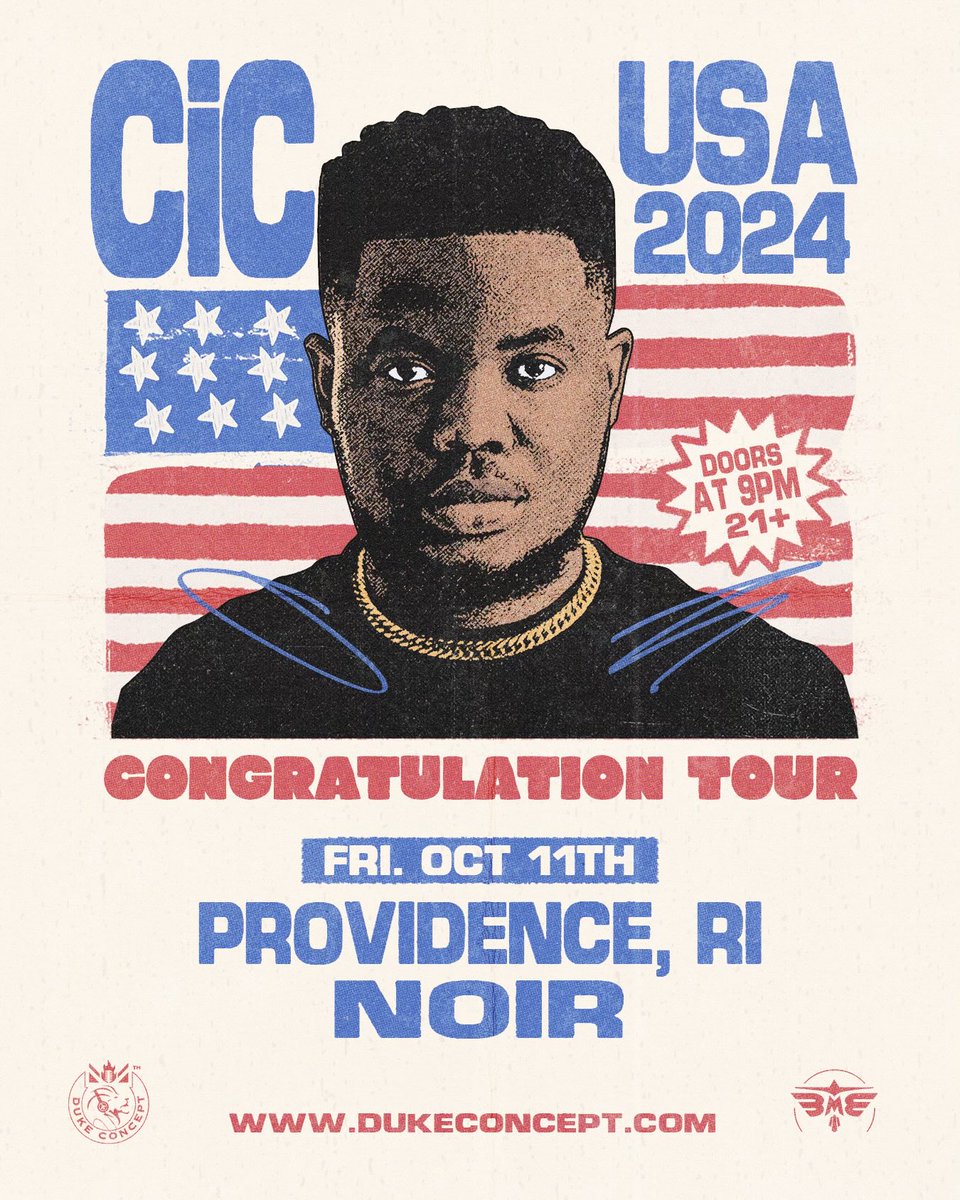 Noir Lounge RI (@noirloungeri) on Twitter photo THIS FRIDAY THE LIBERIAN SENSATIONAL <a href="/Cralorboi_CIC/">LOCAL CHAMPION : THE ALBUM๐๐พ</a>
CONGRATULATIONS TOUR IS COMING TO PROVIDENCE, RI GET TIX NOW !!!!
๐๏ธ DukeConcept.com
๐<a href="/noirloungeri/">Noir Lounge RI</a>
โฐ 9PM
๐ต๐ฝโโ๏ธ 21+
๐ FRIDAY OCT 11TH
๐ DJ BOSSMAN + <a href="/DEDUKEosy/">DUKE</a> THIS FRIDAY THE LIBERIAN SENSATIONAL <a href="/Cralorboi_CIC/">LOCAL CHAMPION : THE ALBUM๐๐พ</a>
CONGRATULATIONS TOUR IS COMING TO PROVIDENCE, RI GET TIX NOW !!!!
๐๏ธ DukeConcept.com
๐<a href="/noirloungeri/">Noir Lounge RI</a>
โฐ 9PM
๐ต๐ฝโโ๏ธ 21+
๐ FRIDAY OCT 11TH
๐ DJ BOSSMAN + <a href="/DEDUKEosy/">DUKE</a>