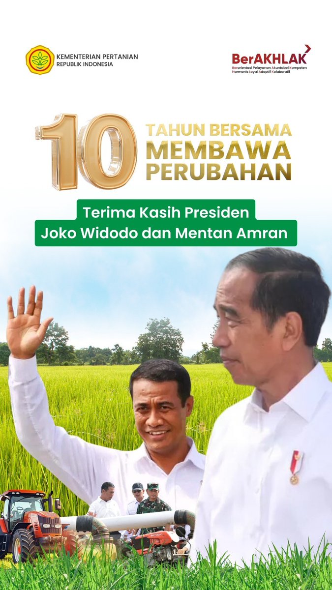kementan's tweet photo. 1.sobaTani, di bawah kepemimpinan Presiden @jokowi harapan &amp; cita-cita petani Indonesia perlahan terwujud. 
Para petani berterimakasih kepada Presiden Jokowi &amp; Mentan Amran atas bantuan yang diberikan. Mulai dari pupuk bersubsidi, alat mesin pertanian, hingga pompanisasi. https://t.co/2mfIPliywm