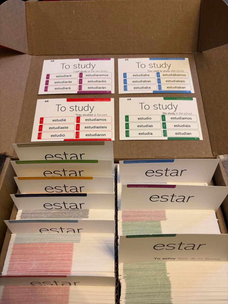 Spanish can be a little overwhelming especially with all the different verb tenses.

One thing that has helped me along the way with getting these tenses right are these Spanish conjugations flash cards! 

If you would like to support me here is the Amazon Affiliate Link ♥️: