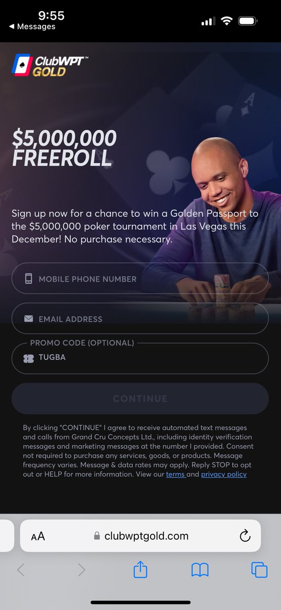 Here we go ! Here’s all the details and my direct link - be sure to enter TUGBA on the Promo Code when registering ! I can’t wait to give you a Golden Passport and see you in Vegas 😘✨💰👑 <a href="/WPT/">World Poker Tour</a> <a href="/ClubWPTGold/">ClubWPT Gold</a> 

clubwptgold.com/?promo=TUGBA