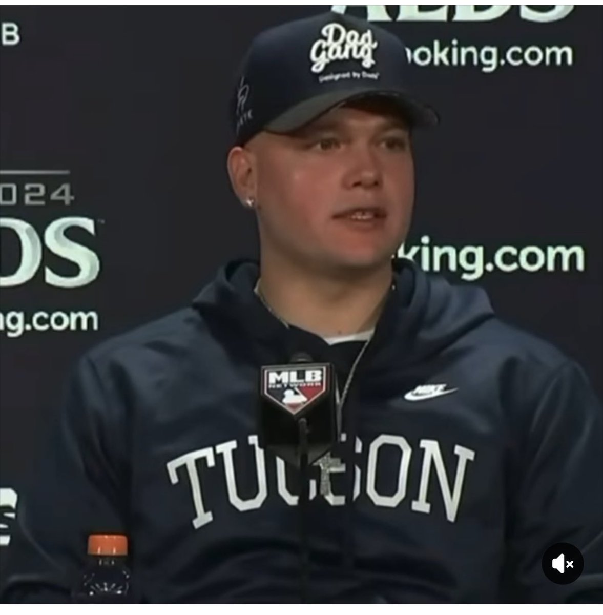 Alex Verdugo repping Tucson during a press conference. He just picked up fans even though they aren’t Yankees fans.