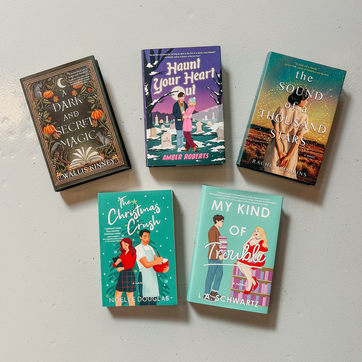 AlcovePress (@alcovepress) on Twitter photo 🔥Spice Spice Baby! Happy #bookbirthday to these romantic releases!
🌙A DARK AND SECRET MAGIC by Wallis Kinney
👻HAUNT YOUR HEART OUT by <a href="/ARobertsWrites/">Amber Roberts❄️Not Here❄️</a>
⭐THE SOUND OF A THOUSAND STARS by @RLSlotnick
❄️THE CHRISTMAS CRUSH by <a href="/BNWritesNReads/">Bethany Joy/Noelle Douglas</a>
🎵MY KIND OF TROUBLE by <a href="/LifeBreakingIn/">Leanne/L.A. Schwartz (🦋SchwartzWords📸)</a> 🔥Spice Spice Baby! Happy #bookbirthday to these romantic releases!
🌙A DARK AND SECRET MAGIC by Wallis Kinney
👻HAUNT YOUR HEART OUT by <a href="/ARobertsWrites/">Amber Roberts❄️Not Here❄️</a>
⭐THE SOUND OF A THOUSAND STARS by @RLSlotnick
❄️THE CHRISTMAS CRUSH by <a href="/BNWritesNReads/">Bethany Joy/Noelle Douglas</a>
🎵MY KIND OF TROUBLE by <a href="/LifeBreakingIn/">Leanne/L.A. Schwartz (🦋SchwartzWords📸)</a>