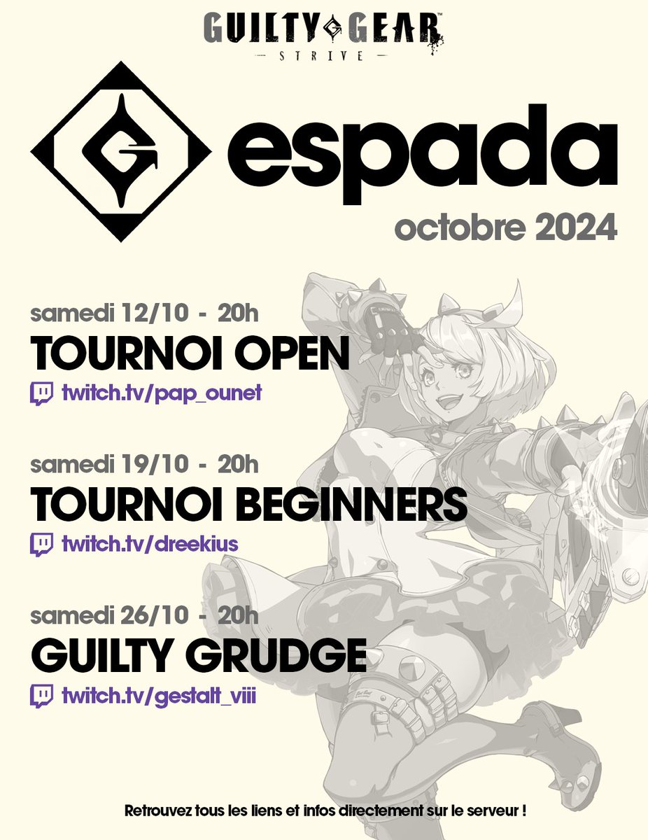 Nouveau mois, nouveau planning (bien qu'on balance ça un peu à la bourre) !

Comme d'habitude, n'hésitez pas à ping les modérateurs du serveur pour toute question relative aux events.