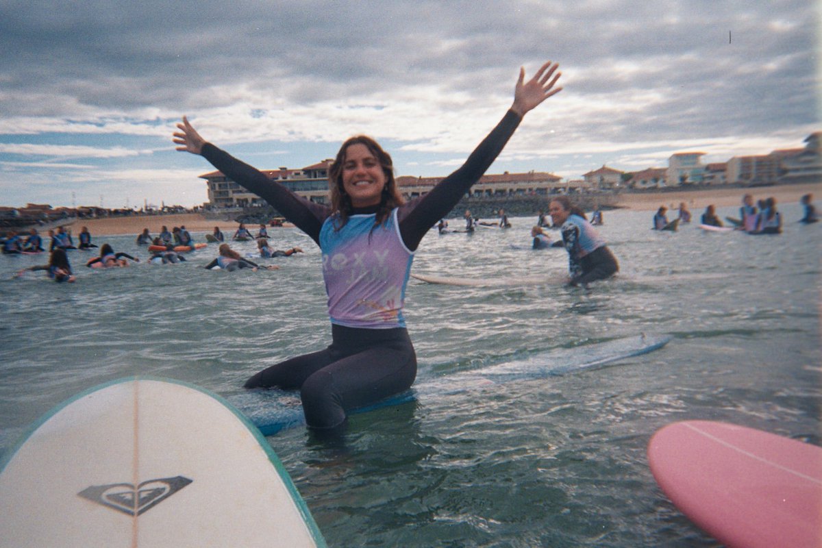 Roxy's tweet photo. Last week, we paddled out and made history with the most amazing group of women, forming a heart in the ocean. It was a moment we'll never forget! Check out the magic through @chloecalmon's film camera https://t.co/v2haFgqrLc