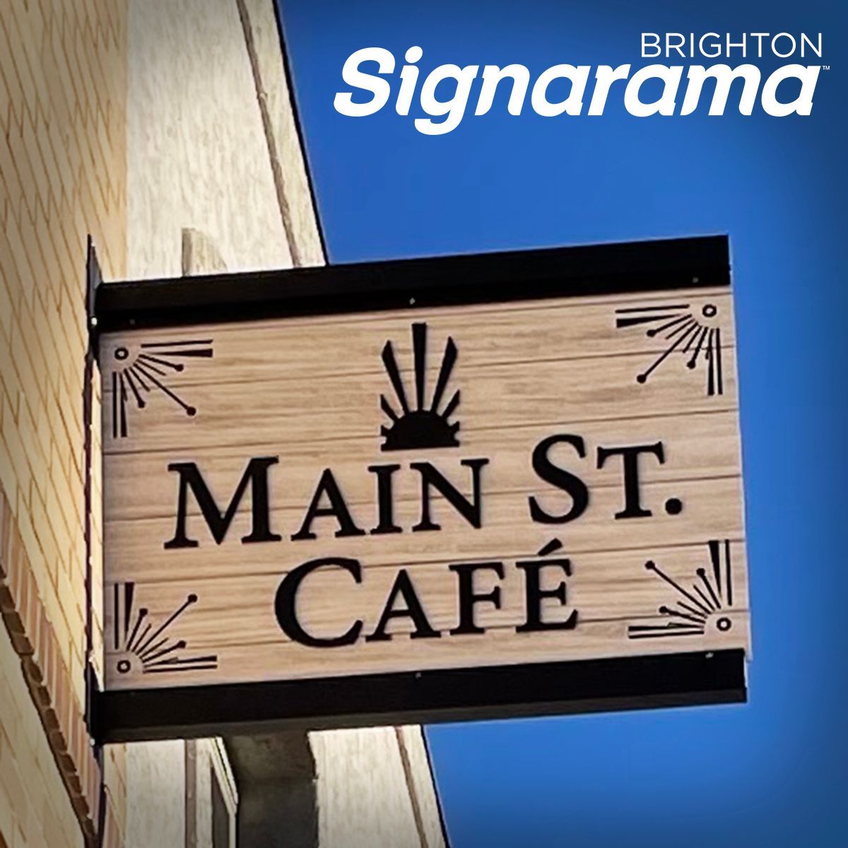 SignARamaInc's tweet image. New blade sign for the delicious Main Street Cafe 
.
.
.
#askthesignlady #signaramabrighton #bladesigns