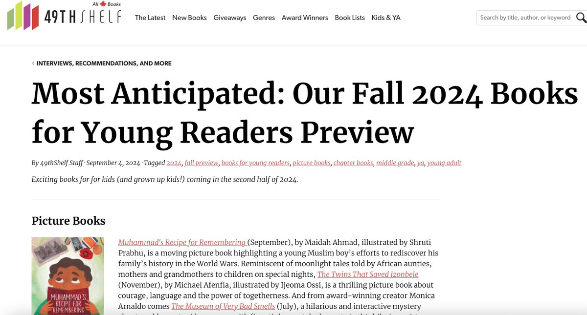 Heartwarming to see my new Picture Book getting this attention! Published in time for Islamic Heritage Month and Remembrance Day!