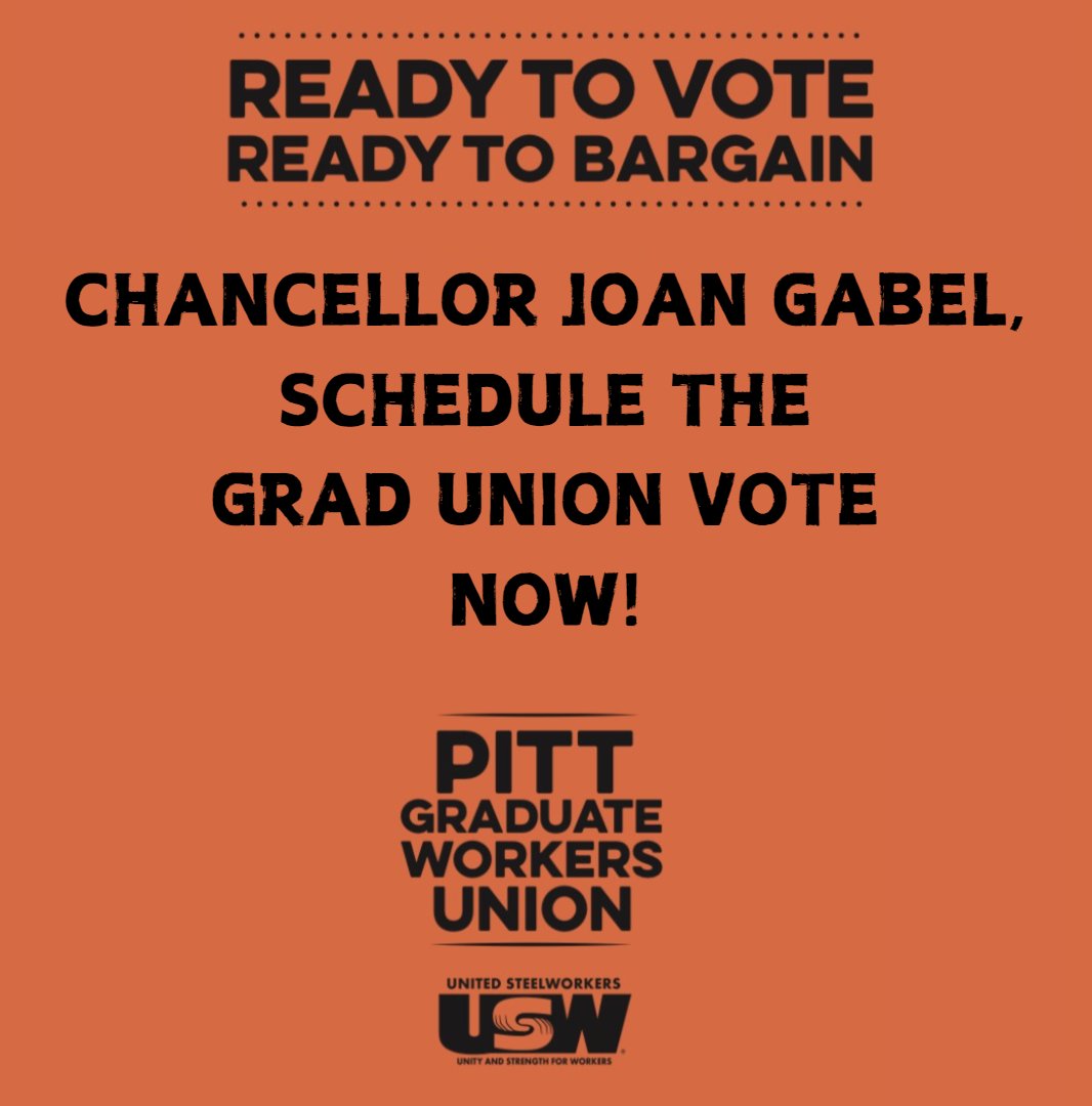 PittGradUnion (@pittgradunion) on Twitter photo The state labor board is ready to hold our union vote this semester, but Chancellor Joan Gabel is not cooperating with the board. She won’t agree to dates for our union vote. #PittGradUnion #PittGrads #Pitt #H2P #UnionYes <a href="/PittTweet/">University of Pittsburgh</a> <a href="/PittChancellor/">Joan Gabel</a> The state labor board is ready to hold our union vote this semester, but Chancellor Joan Gabel is not cooperating with the board. She won’t agree to dates for our union vote. #PittGradUnion #PittGrads #Pitt #H2P #UnionYes <a href="/PittTweet/">University of Pittsburgh</a> <a href="/PittChancellor/">Joan Gabel</a>