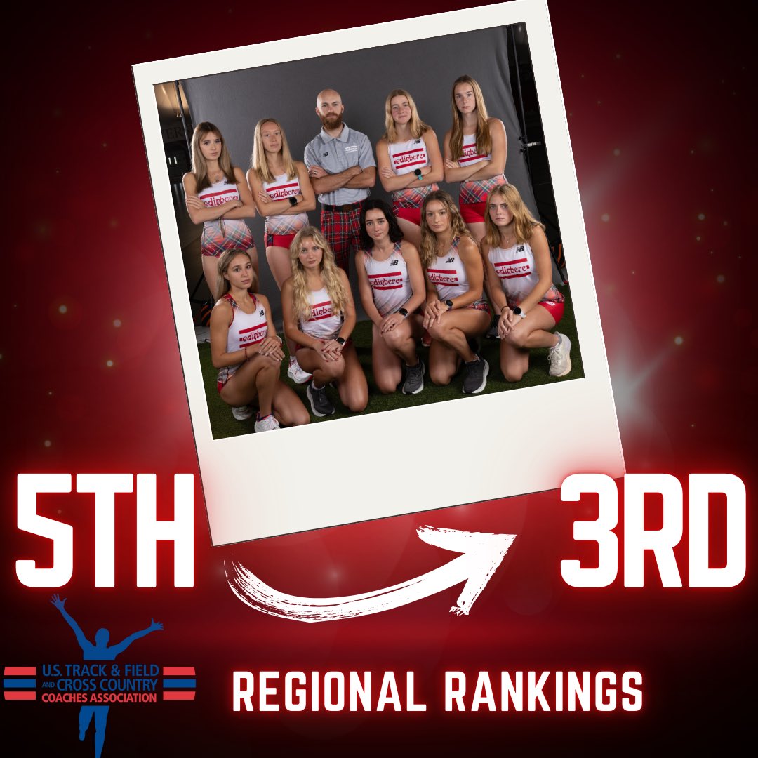 EdinboroTFXC's tweet photo. Women keep climbing up the regional rankings! Up to 3rd now after starting the season off ranked 9th. 

#borobuilt #fearthekilt https://t.co/TR91ECiGry