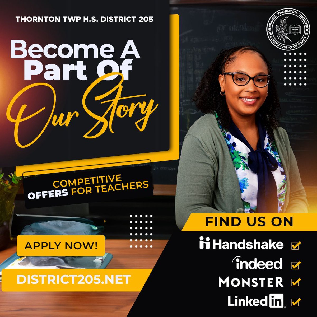 District 205 is looking for passionate educators and dynamic administrators to join our team. Help us shape the future of our students and be a part of a transformative educational journey. Explore our open positions today.
#EducationExcellence #JoinOurDistrict #ShapeYoungMinds