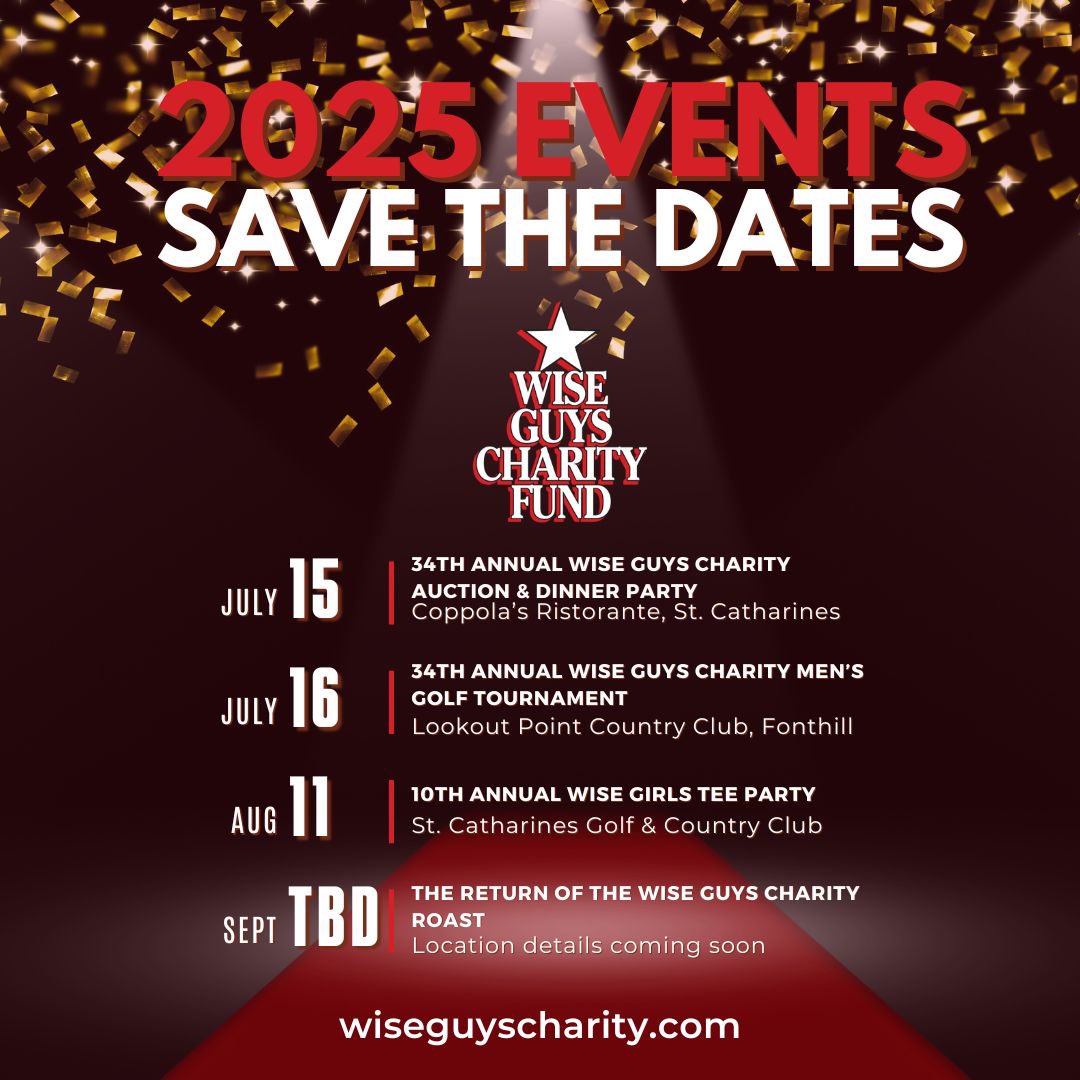 Mark your calendars!! 2025 is going to be a lot of fun! We hope to see you all there! #fundraising #wiseguyscharity #events