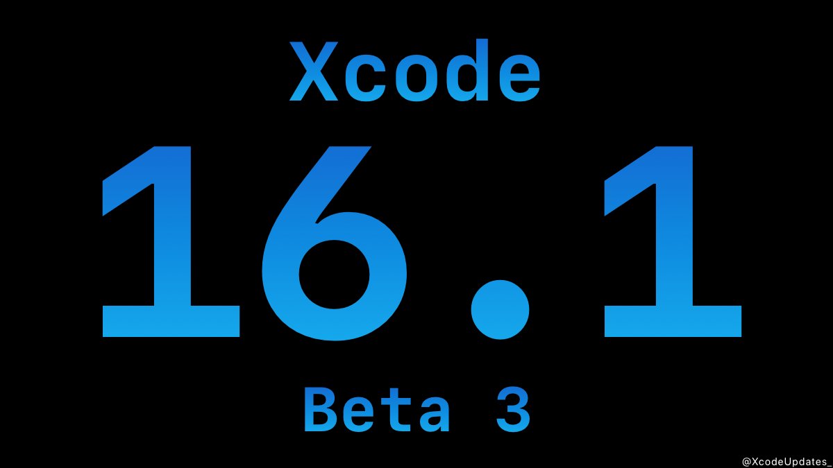 XcodeUpdates_'s tweet image. Xcode 16.1 Beta 3 (16B5029d) has been released.