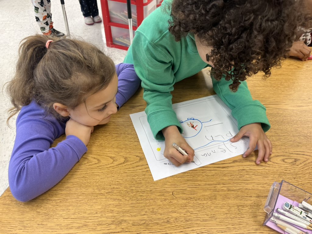 Today, writers worked with partners to get new ideas and stretch out their labels! @tcadvancinglit