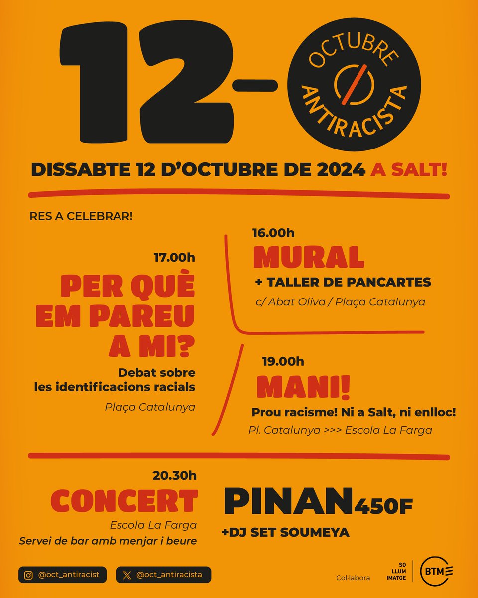 Institut Desigualtats (@idesigualtats) on Twitter photo Dissabte estarem a #salt amb <a href="/oct_antiracista/">Octubre Antiracista</a>, la <a href="/mireiacomas/">mireia comas</a> l’Hicham i l’Ayoub de Terrassa.
El 12 d'octubre no tenim RES a celebrar!
#OctubreAntiracista Dissabte estarem a #salt amb <a href="/oct_antiracista/">Octubre Antiracista</a>, la <a href="/mireiacomas/">mireia comas</a> l’Hicham i l’Ayoub de Terrassa.
El 12 d'octubre no tenim RES a celebrar!
#OctubreAntiracista