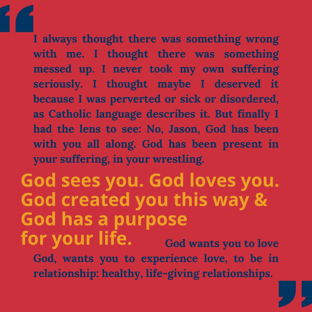 "God has been present in your suffering, in your wrestling. God sees you. God loves you. God created you this way and God has a purpose for your life." 

Hear more of <a href="/jasonsteidljack/">Jason Steidl</a> 's story on Episode 4 of the #DepartmentOfNuance podcast