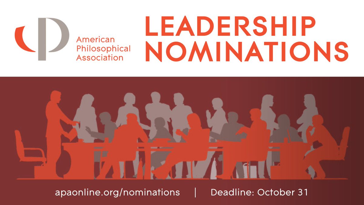 Reminder: The deadline to nominate qualified candidates for positions on APA committees, the board of officers, and the <a href="/apa_gsc/">Graduate Student Council of the APA</a> is October 31. Please take the time to nominate qualified candidates—perhaps yourself!—for these important positions. apaonline.org/page/nominatio…