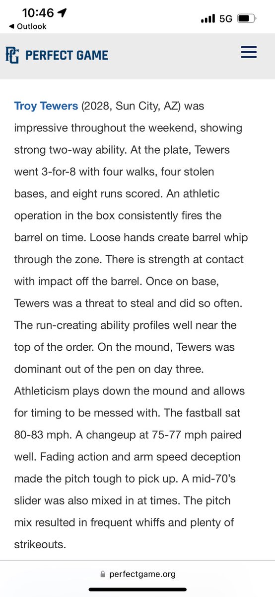 Thank you <a href="/PG_FourCorners/">Perfect Game Four Corners</a> <a href="/Race_PGWest/">Race Gardner</a> <a href="/LibertyLionsBB/">Liberty Lions Baseball</a>
