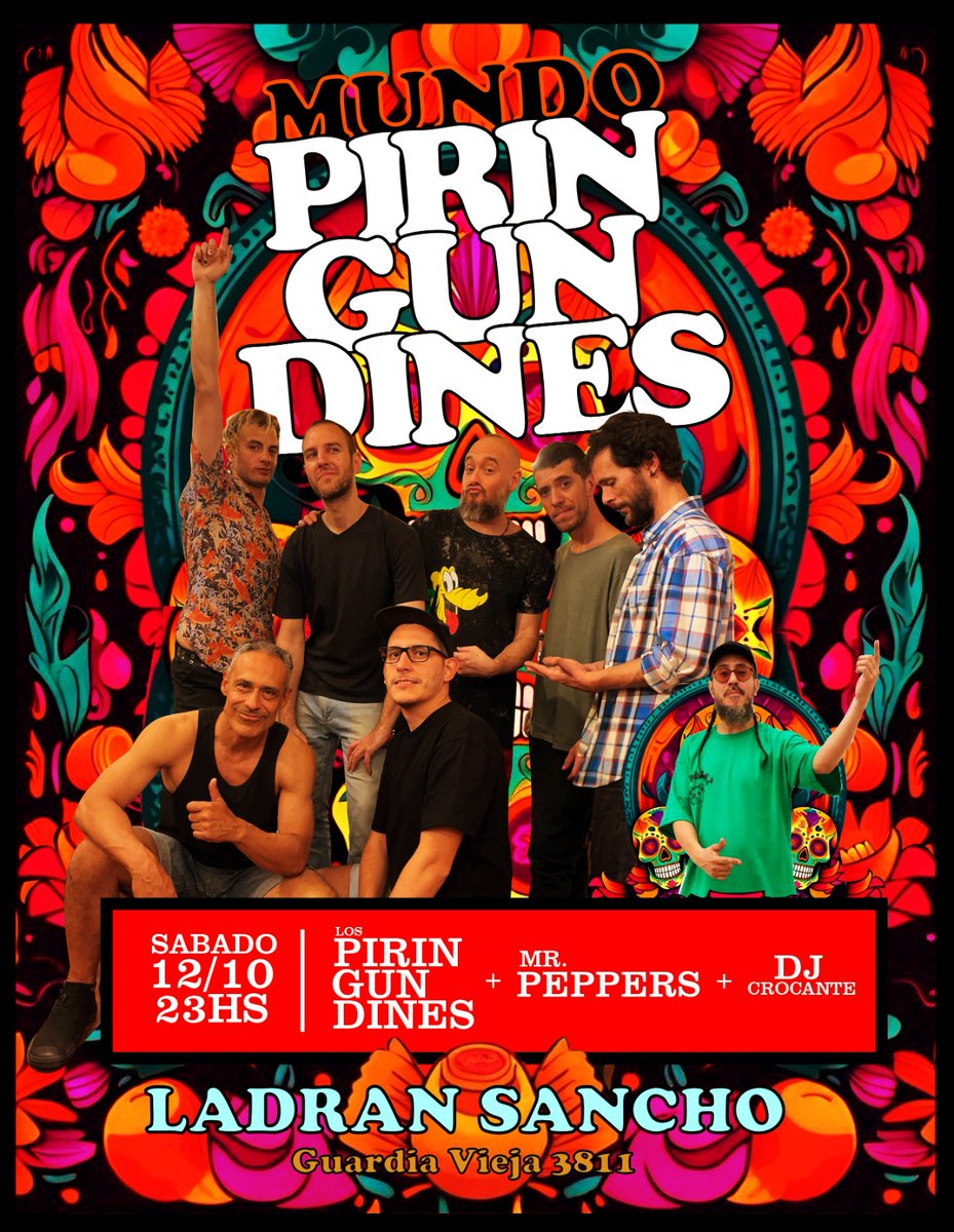 Este sábado la festividad musical hace noche! #MundoPiringundines
Abre la noche #MrPeppers sonido cuyano formato digital, <a href="/Piringundines/">Los Piringundines</a> en modo espectral nueva cosecha colorida
y Selector Crocante con cumbias amazónicas y conurbanas 🎃
Ent. $1500 👻 en <a href="/ladransantxo/">Ladran Sancho</a> 23hs