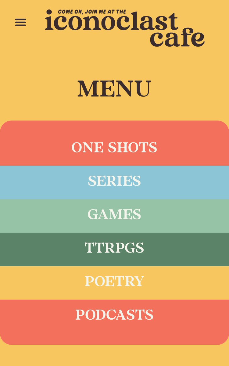 eye_gnats's tweet image. Happy #PortfolioDay  ✨!

I’m a queer, biracial writer and game designer with ten years of experience. You can browse my work here:

iconoclast.cafe/menu/ 

Or take a tasting quiz and jump into a recommended story here:

iconoclast.cafe/quiz/