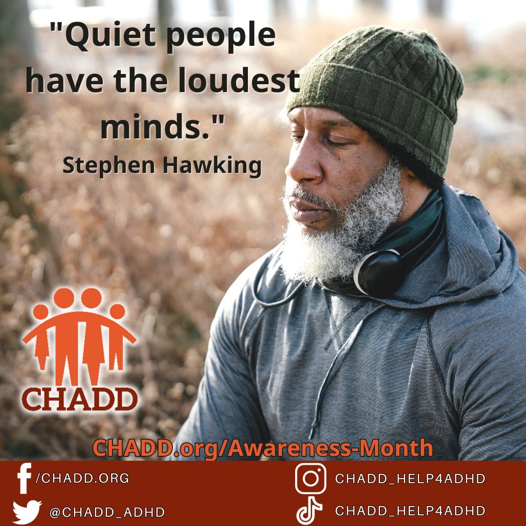 October is ADHD Awareness Month! Join us in spreading knowledge and understanding about ADHD. Whether you’re living with it or supporting someone who is, there’s so much to learn! Together, we can make a difference! chadd.org/awareness-mont…

#ADHDAwarenessMonth #ADHDCommunity