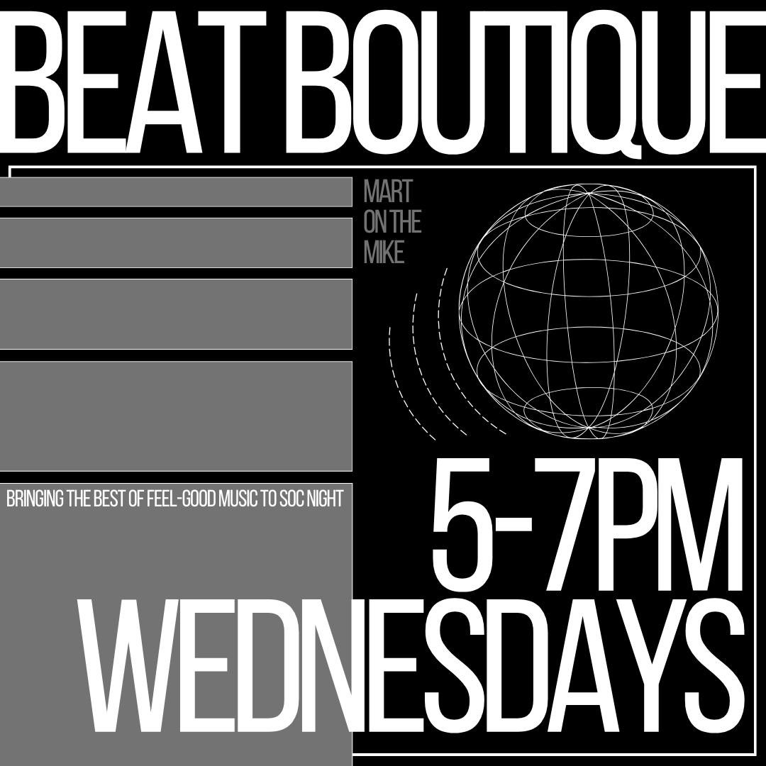 Your pre-party warmup show with Martyna, The Beat Boutique, dedicated to spin spontaneous tracks every Wednesday to set the vibe for your social night 🪩✨

On air every Wednesday at 5pm 📡