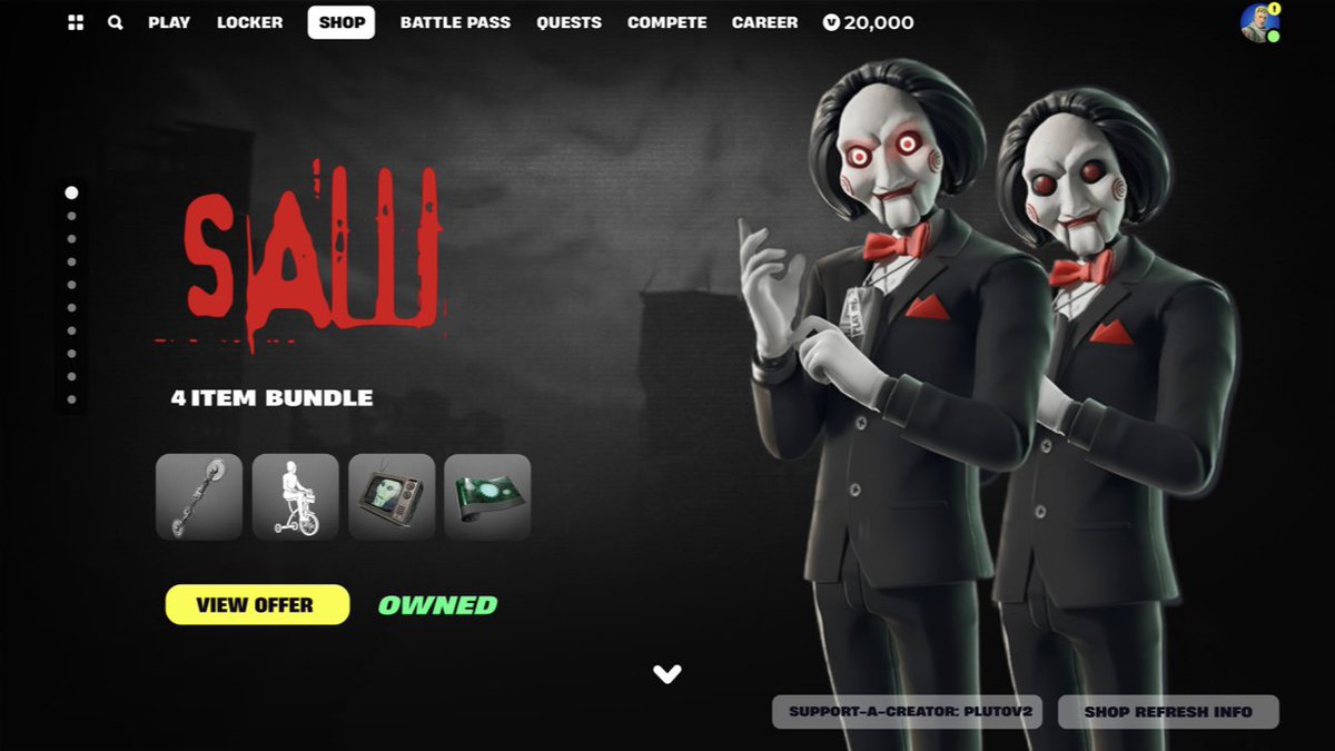 FortnitePV2's tweet photo. 🚨HUGE GIVEAWAY🚨

Who will want the SAW BUNDLE when it’s out tonight?! https://t.co/iqq23A6Pep