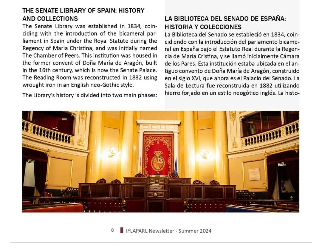 Nine days to IFLAPARL conference in Madrid.

Check out information of the Spanish Senate here:
repository.ifla.org/items/9f5dc09b…

#IFLAPARL #Senado