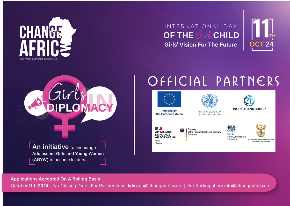 Glad to be a partner of the Girls in Diplomacy initiative. Look fwd to welcoming aspiring young girls to the <a href="/WorldBankAfrica/">World Bank Africa</a>  office in Botswana.