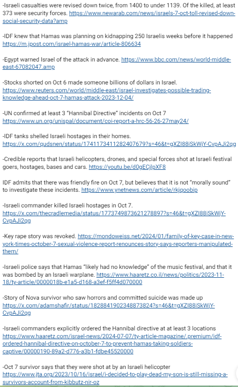 BilalsBoulder's tweet photo. Things we now know about Oct 7 https://t.co/Klrr5cZ0Qr