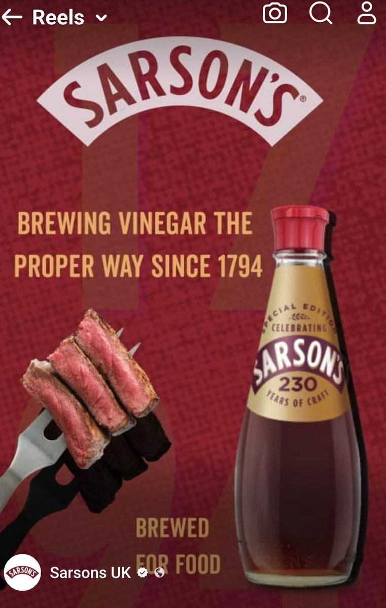 Can I just bring everyone's attention to the potential sacrilege that has appeared in my reels.

Vinegar....with steak....

I'm deeply concerned. And feel sort of unclean for having seen it.

Chips on a fork would make much more sense 🤔