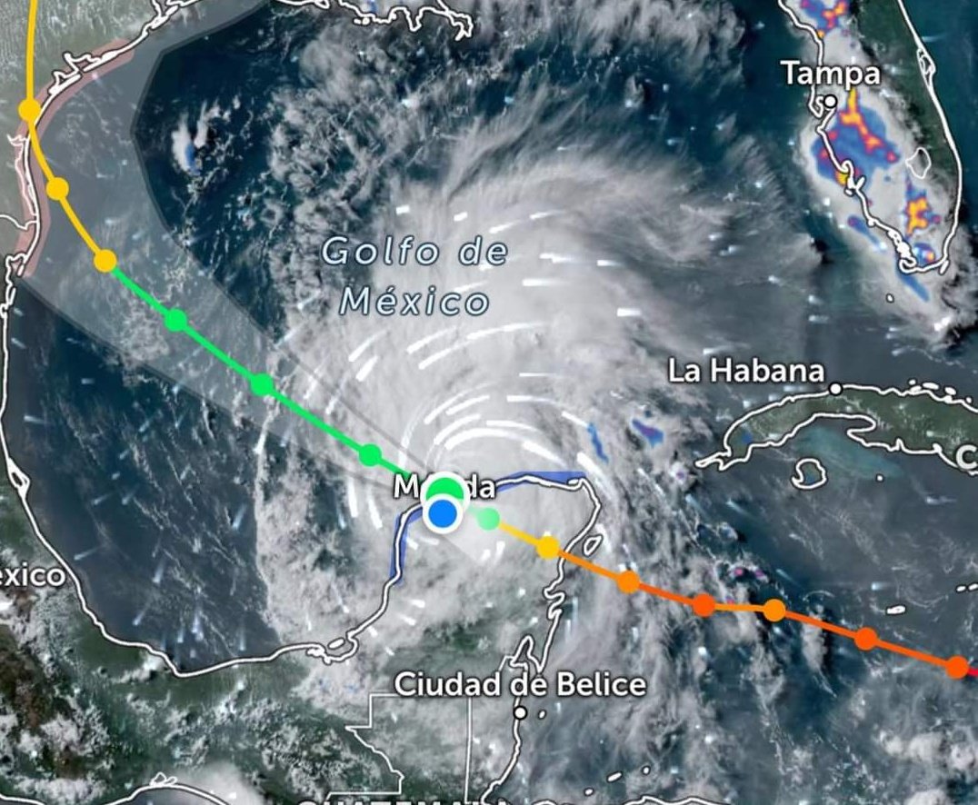 ness_official_'s tweet image. Nuevamente una barrera invisible impide que un HURACAN impacte YUCATAN tal como paso con #Beryl en #Merida ahora #Milton con #Progreso #OVNI #MILAGRO #SUERTE lo que sea NOS VOLVIMOS A SALVAR #SaldoBlanco #HuracanMilton #HuracanBeryl #UAP #UFO #POSEIDON