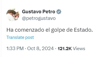 patriciajaniot's tweet photo. El presidente @petrogustavo ha dicho que inició el golpe de estado, porque finalmente el Consejo Nacional Electoral abre investigación y formula cargos contra su campaña presidencial de primera y segunda vuelta con la Coalición Pacto Histórico, el movimiento político Colombia Humana y al partido Unión Patriótica. 
Los magistrados decidieron por mayoría que al gerente de campaña, tesorero, auditores de campaña se les debe investigar por el supuesto de que vulneraron el régimen de financiación de campañas por un monto de 3,700 millones de pesos.
Esperemos que los directivos de la campaña y demás implicados tengan las garantías necesarias para su defensa y que el país conozca la verdad.