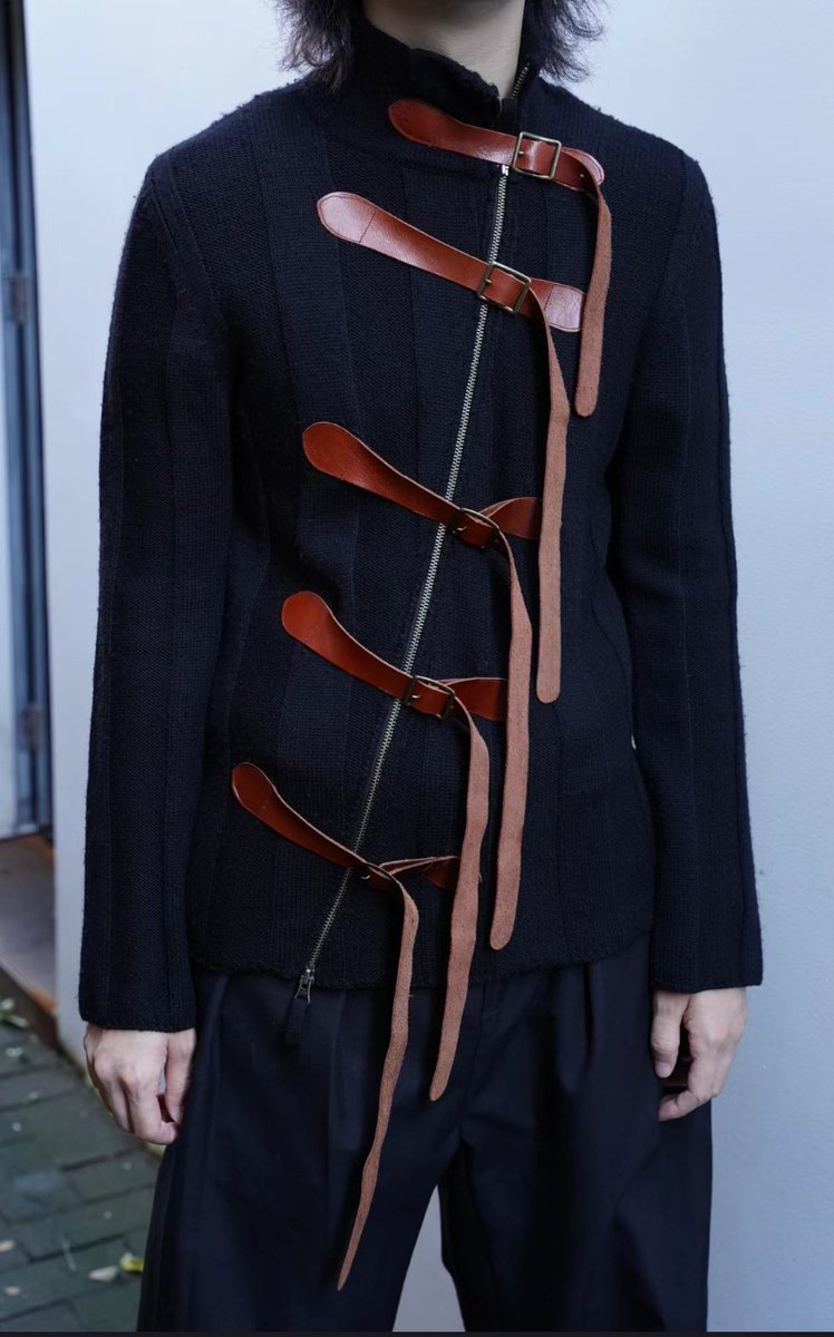 goatloafer's tweet photo. vintage Jean Paul Gaultier zip belted cardigan curated by CELL VINTAGE https://t.co/dGWtoXLk05