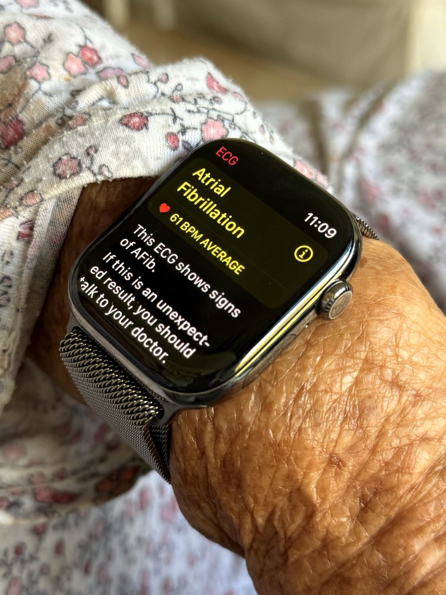 My Apple Watch Series 10 detected my grandmother’s atrial fibrillation today using the ECG feature. 

She’s now at the hospital and receiving the care she needs. 

I still can’t believe it.