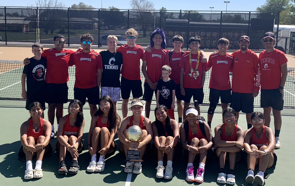 BHSCubs_Tennis's tweet photo. 4A Bi-District Champions! Brownfield battles to a hard fought 10-5 win over a tough Big Spring squad 💪 🏆
#Vamos #CUsRise #AddToIt https://t.co/lCw913oN55