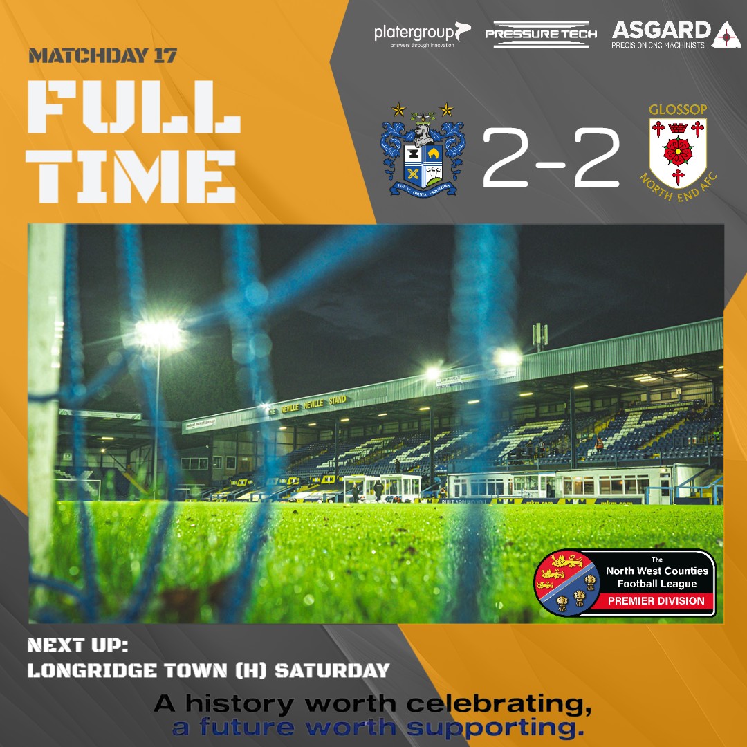 GlossopNorthEnd's tweet photo. ⏲️90'
FULL TIME - A MASSIVE point on the road this evening

Bury 2-2 GNE
🟠🟠🟠
#vivaGNE https://t.co/HXPLhImPof