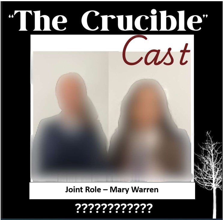 Second reveal!!

Let’s see can you guess who our joint actors are for the role of  "Mary Warren” Who will they be ???

Share your predictions in the comments and stay tuned for the big announcement tomorrow!!