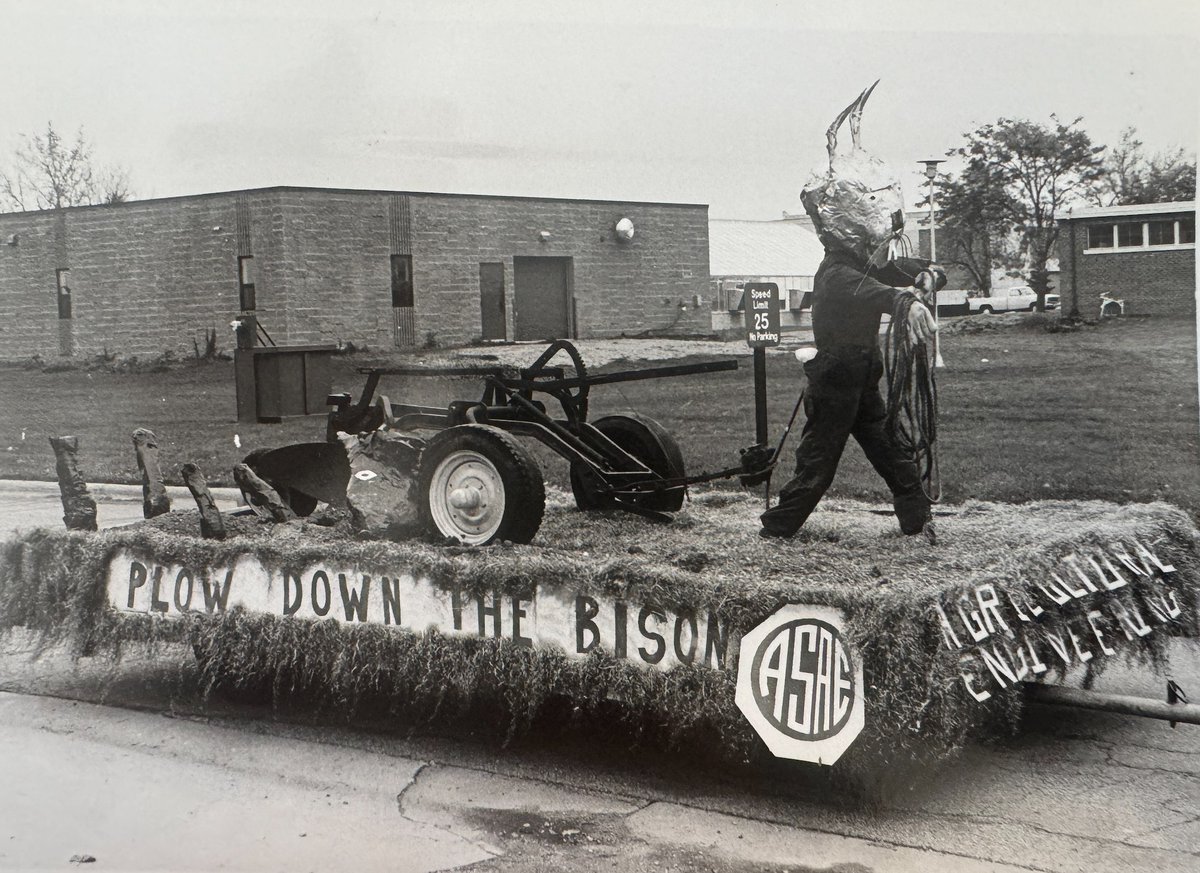 SDStateABE's tweet photo. 100 years ago, SDSU Agricultural Engineering had their first float in the Hobo Day Parade. Below are two pictures of some of our past floats!

We hope to see you at the parade on Saturday!
GO JACKS!!🐰 https://t.co/79E1SrD5bb