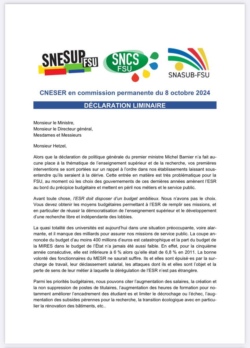 SNESUP-FSU tweet media