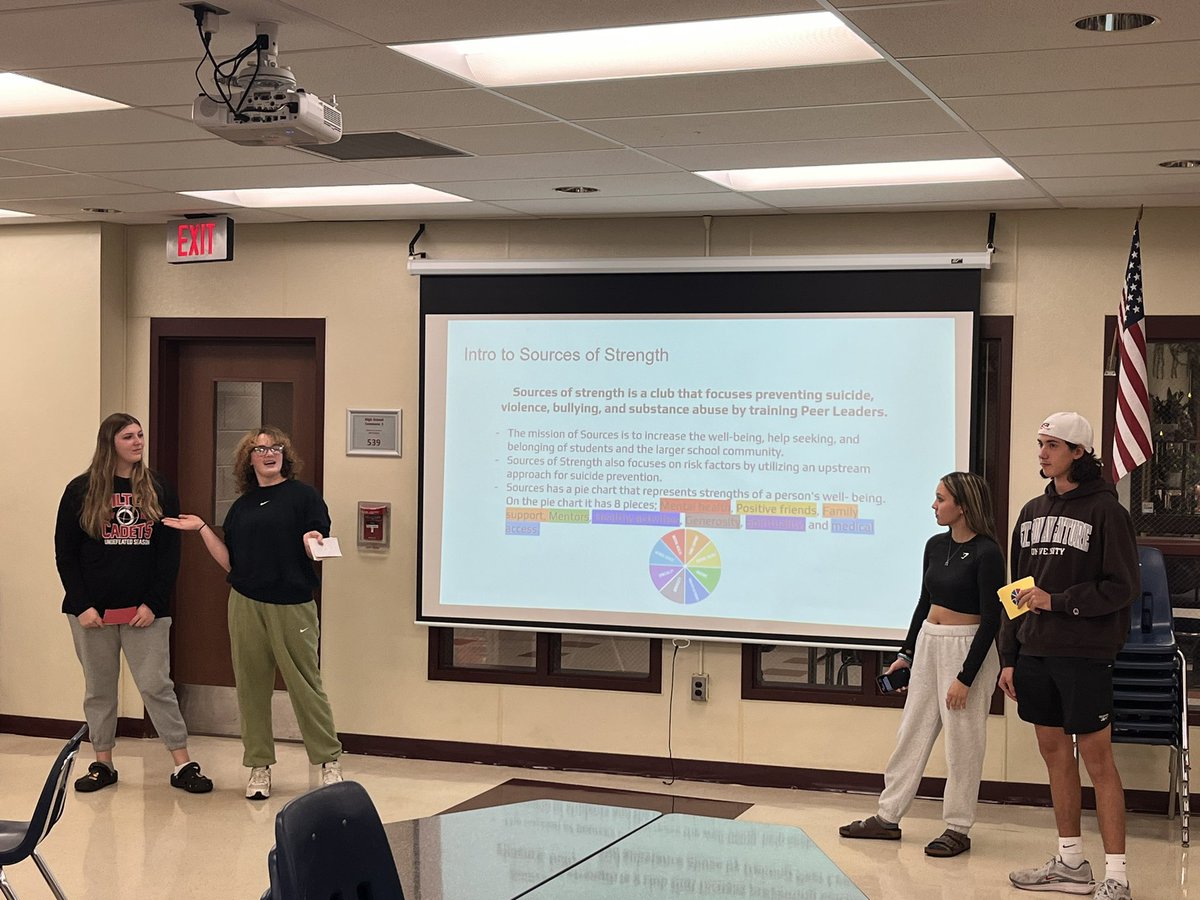 Awesome to have some of our Peer Leaders for Sources of Strength at our after school staff meeting today. They’re taking the show on the road soon and presenting at the New York State School Boards Association annual conference #WeAreHilton