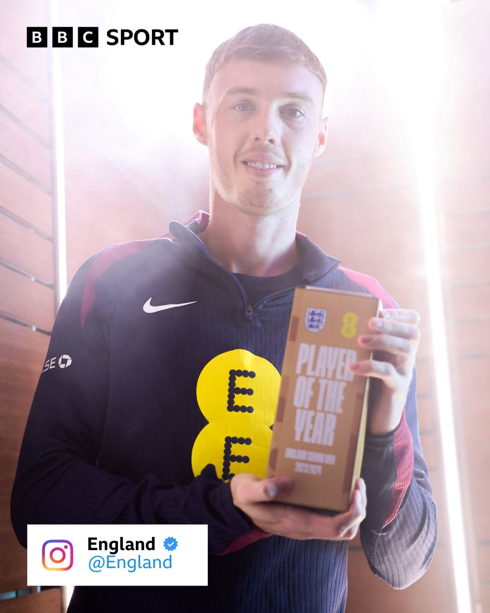 BBCSport's tweet image. Cole Palmer has been named the England men's player of the year for 2023-24. 🏆

#BBCFootball #cfc