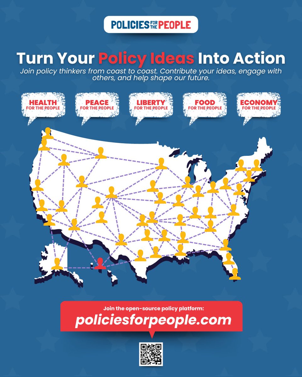 laurenlee's tweet image. 🚨BREAKING: RFK JR. OPENS A POLICY PORTAL DIRECTLY TO TEAM TRUMP

As part of the MAHA initiative, all policy proposals submitted through “Policies for People” will be reviewed directly by RFK Jr. and the Trump team. 

If you’ve ever had ideas for how to root out corruption,…