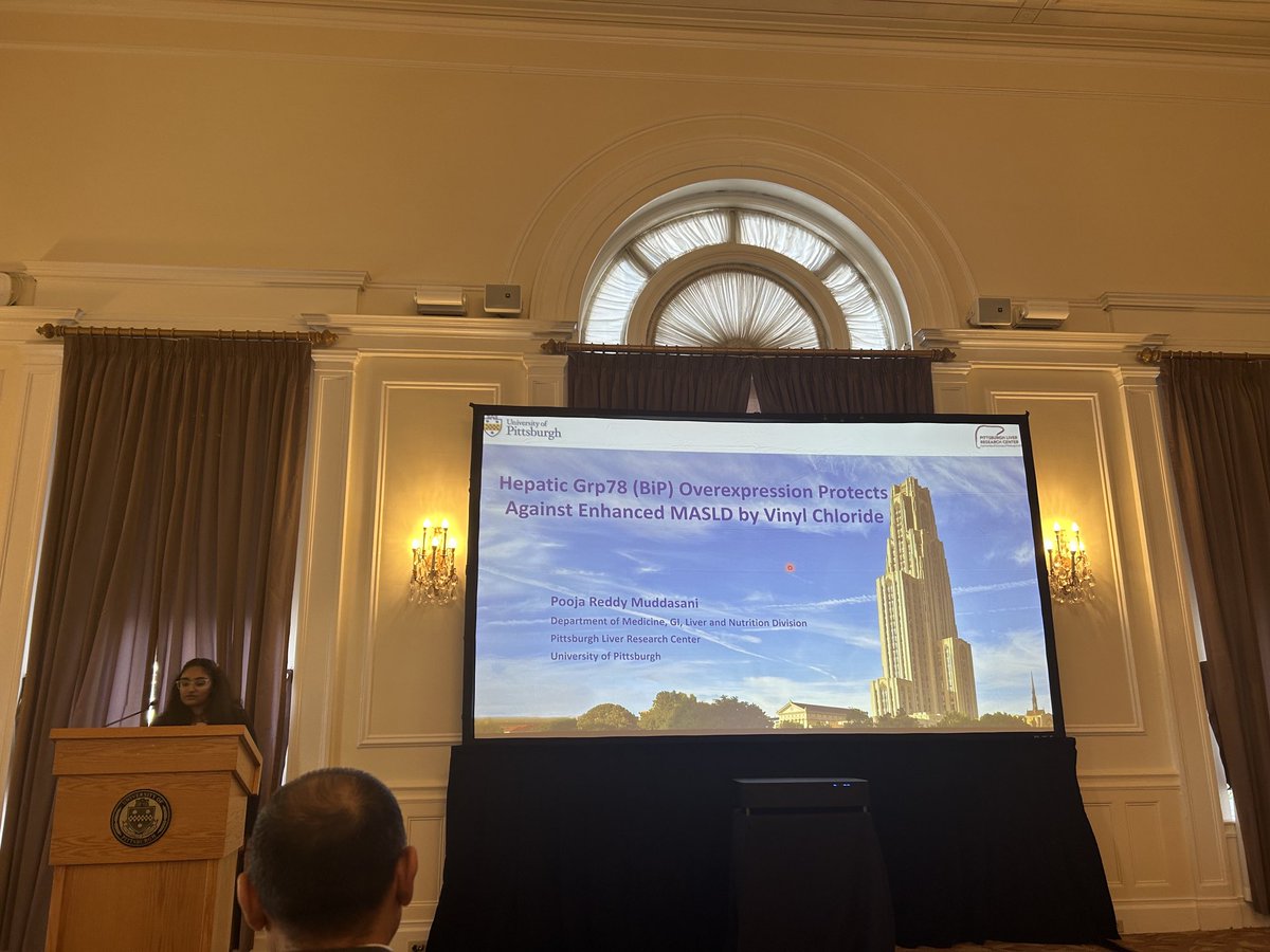 Pooja Muddasani giving great talk on vinyl chloride induced MASLD and protection via Grp78 (BIP) from ⁦<a href="/ArteelBeier/">ArteelBeierLabs</a>⁩ ⁦⁦<a href="/PLRC_PittLiver/">PLRC</a>⁩ ⁦@DrPMonga⁩